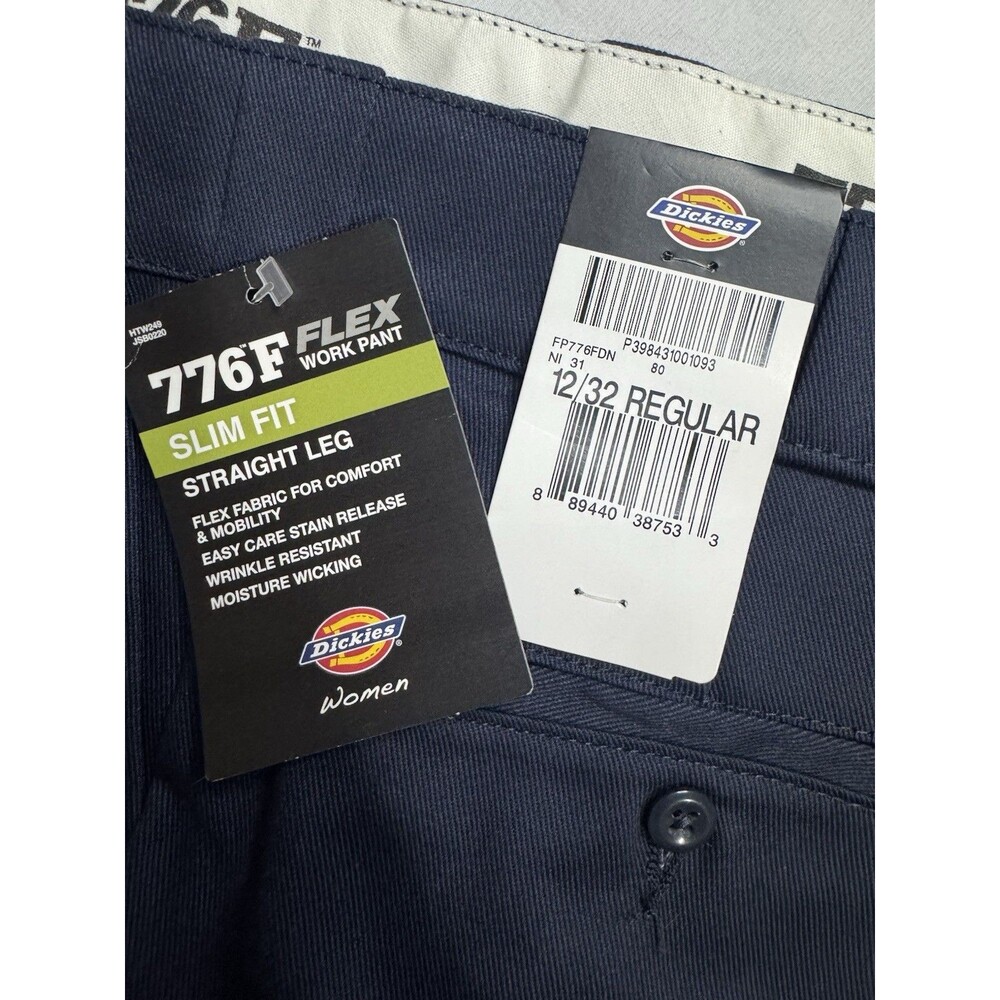 DICKIES WOMENS BLUE WORK PANTS 776 FLEX NWT W12/L32
